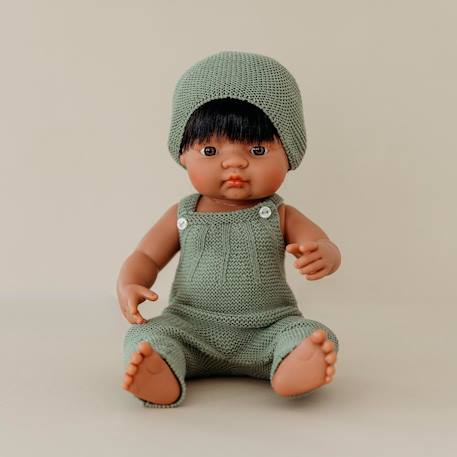 Ensemble tricoté 38cm - barboteuse et bonnet Vert 3 - vertbaudet enfant 