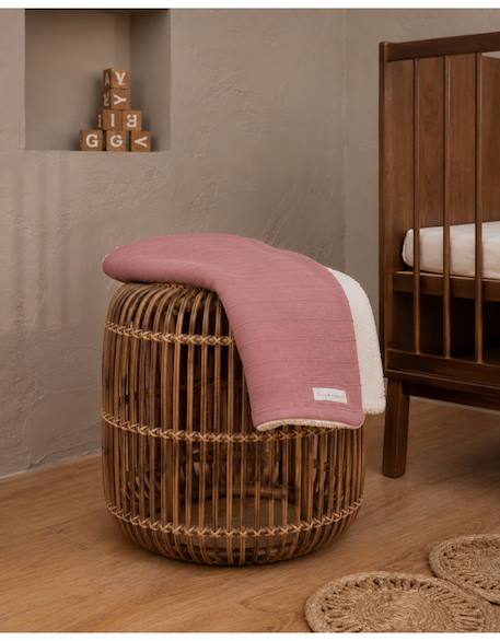 Couverture en tricot bio et sherpa Rouge 2 - vertbaudet enfant 
