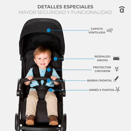 Poussette plis plas Beige+Noir dorée 11 - vertbaudet enfant 