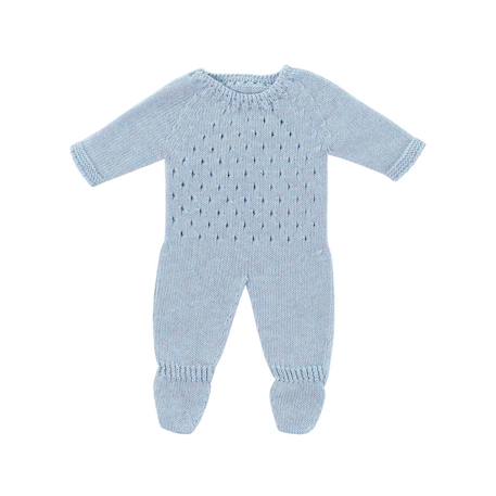 Pyjama en tricot bleu pour poupée de 38cm Bleu 1 - vertbaudet enfant 