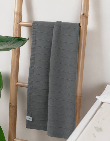 Couverture en tricot bio  75x100cm Vert 2 - vertbaudet enfant 