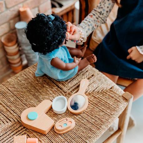 Ensemble de beauté en bois pour poupées Marron 5 - vertbaudet enfant 