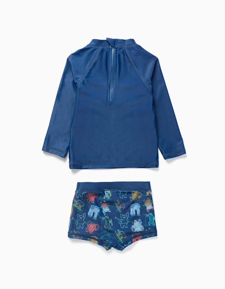 Ensemble de bain avec protection uv 40+ et motif Bleu foncé 3 - vertbaudet enfant 
