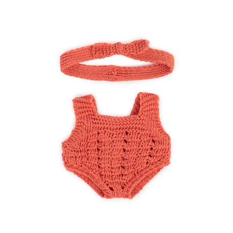 Ensemble tricoté 21cm - grenouillère et bandeau Rouge 1 - vertbaudet enfant 