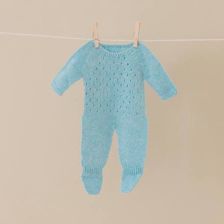 Pyjama en tricot bleu pour poupée de 38cm Bleu 2 - vertbaudet enfant 