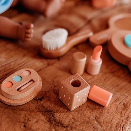 Ensemble de beauté en bois pour poupées Marron 3 - vertbaudet enfant 