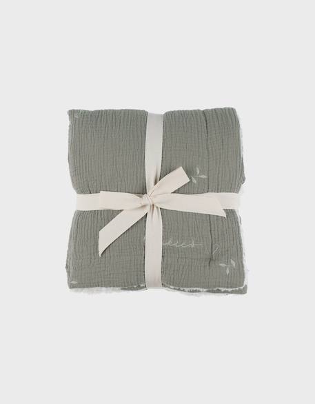 Couverture  en gaze coton bio 75x100 Vert 2 - vertbaudet enfant 