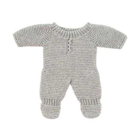Pyjama en tricot gris pour poupées de 21cm Gris 1 - vertbaudet enfant 