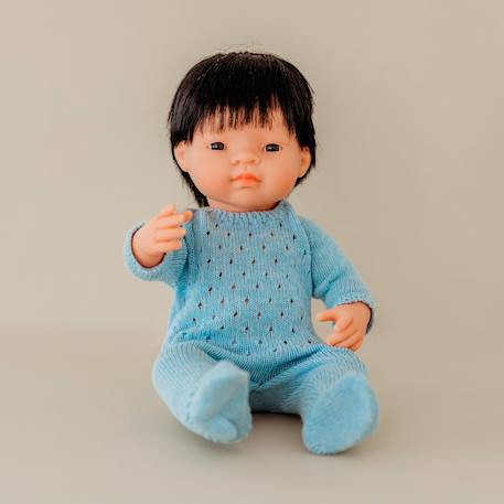 Pyjama en tricot bleu pour poupée de 38cm Bleu 5 - vertbaudet enfant 