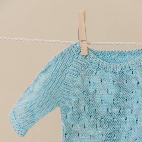 Pyjama en tricot bleu pour poupée de 38cm Bleu 3 - vertbaudet enfant 