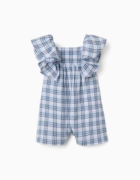Combinaison en coton à motif à carreaux b&s Bleu foncé 1 - vertbaudet enfant 