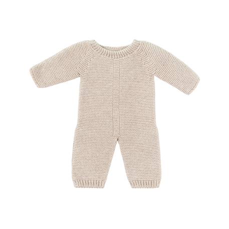 Pyjama en tricot couleur lin pour poupée de 38cm Blanc 1 - vertbaudet enfant 