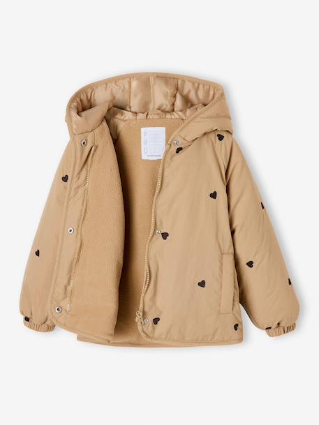 Doudoune légère fille brodée noisette+vert de gris 3 - vertbaudet enfant 