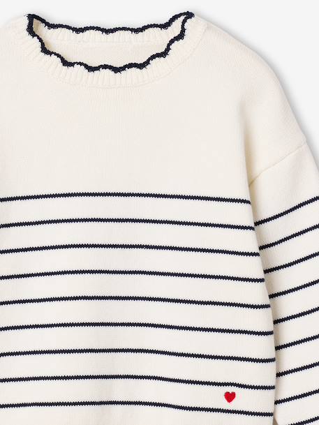Pull fille manches longues framboise+marine+rose 7 - vertbaudet enfant 