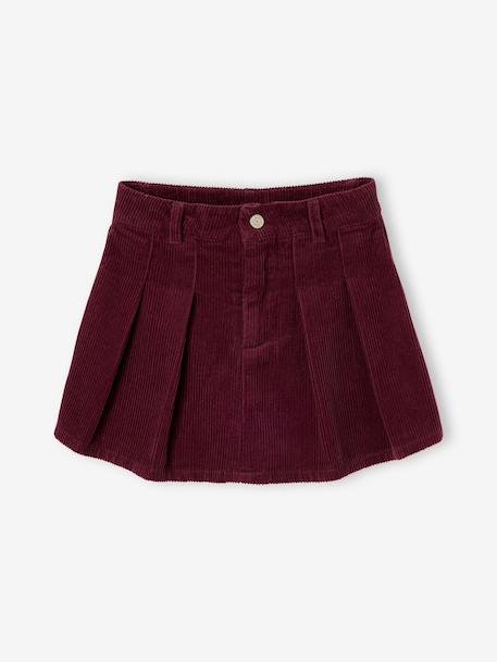 Jupe short fille plissée beige+bordeaux+vert anglais 6 - vertbaudet enfant 