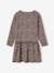 Robe imprimée fille manches longues anthracite+beige poudré+rose 2 - vertbaudet enfant 