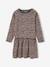 Robe imprimée fille manches longues anthracite+beige poudré+rose 1 - vertbaudet enfant 