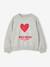 Sweat fille col rond manches longues bleu chambray+gris chiné 10 - vertbaudet enfant 