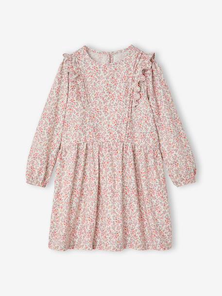 Robe courte fille manches longues ivoire+vanille 5 - vertbaudet enfant 