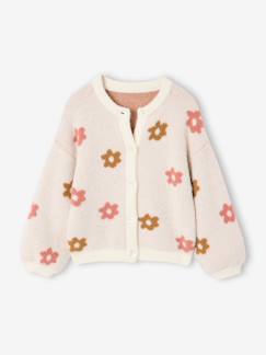 -Gilet fille motif maille mousseuse