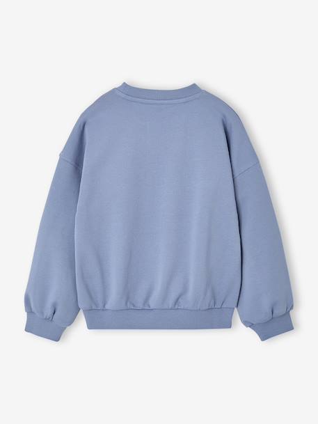 Sweat fille col rond manches longues bleu chambray+gris chiné 5 - vertbaudet enfant 