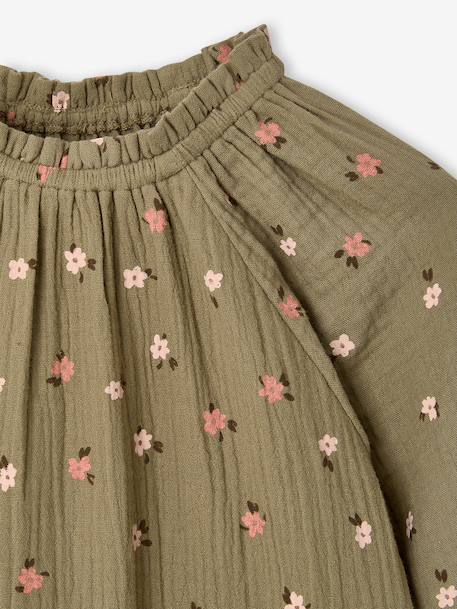 Robe courte fille écru+kaki 6 - vertbaudet enfant 