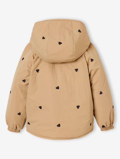 Doudoune légère fille brodée noisette+vert de gris 4 - vertbaudet enfant 