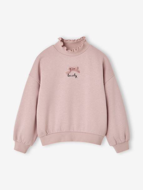 Sweat fille col montant rose pâle 2 - vertbaudet enfant 
