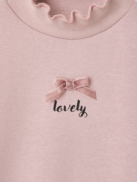 Sweat fille col montant rose pâle 4 - vertbaudet enfant 