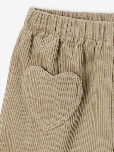 Short en velours poches coeur fille facile à enfiler kaki+marine+rose+vieux rose 3 - vertbaudet enfant 