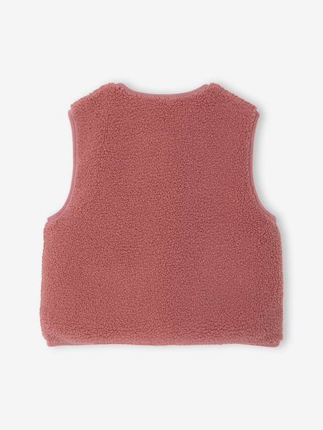 Gilet fille sans manches en sherpa blush+prune+vanille 2 - vertbaudet enfant 