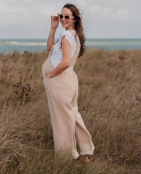 Salopette de maternité yael Beige+Bleu 1 - vertbaudet enfant 