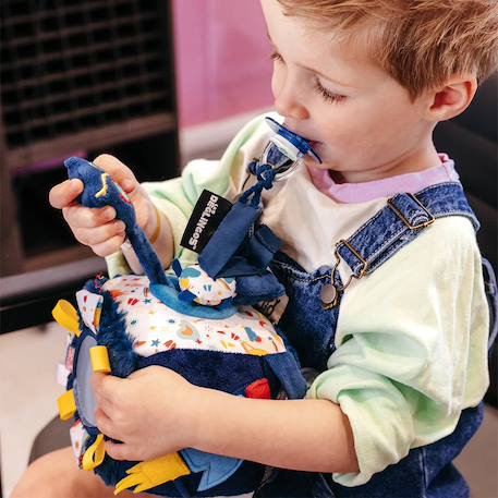 Cube d'activités en tissu Bleu+Bleu, jaune, blanc+Jaune 8 - vertbaudet enfant 