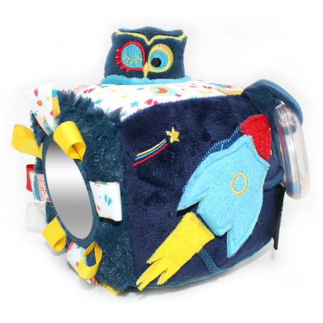 Cube d'activités en tissu Bleu+Bleu, jaune, blanc+Jaune 9 - vertbaudet enfant 