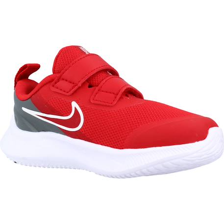 Basket bébé textile star runner 3 Noir+Rouge vif 11 - vertbaudet enfant 
