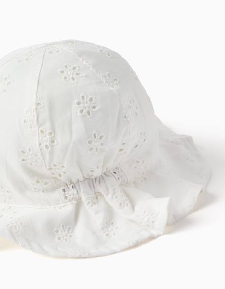 Chapeau avec broderie anglaise Blanc 4 - vertbaudet enfant 