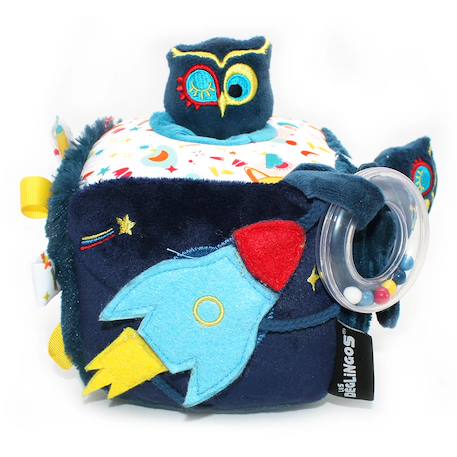 Cube d'activités en tissu Bleu+Bleu, jaune, blanc+Jaune 11 - vertbaudet enfant 