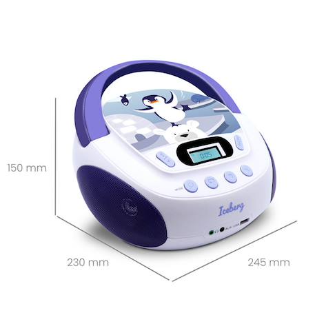 Lecteur cd mp3 enfant avec port usb Bleu foncé+Cyan+Rose+turquoise foncé+Violet 29 - vertbaudet enfant 