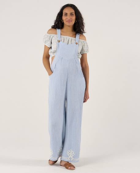 Salopette de maternité yael Beige+Bleu 8 - vertbaudet enfant 