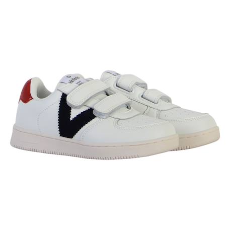 Baskets basses  à scratch Blanc marino+Marine 3 - vertbaudet enfant 
