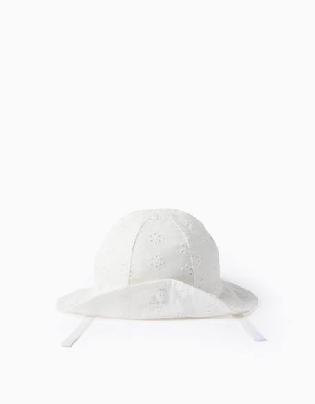 Chapeau avec broderie anglaise Blanc 2 - vertbaudet enfant 