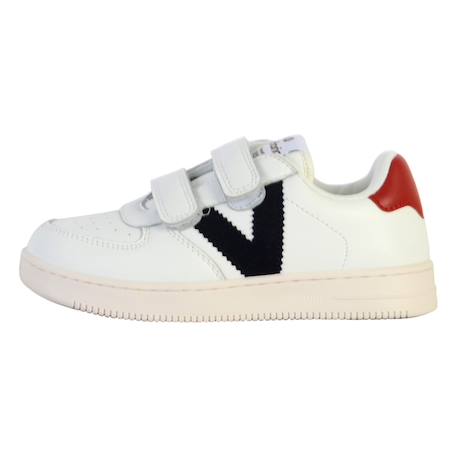 Baskets basses  à scratch Blanc marino+Marine 2 - vertbaudet enfant 