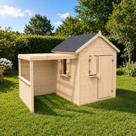 Cabane en bois enfant avec pergola alpaga Beige 2 - vertbaudet enfant 