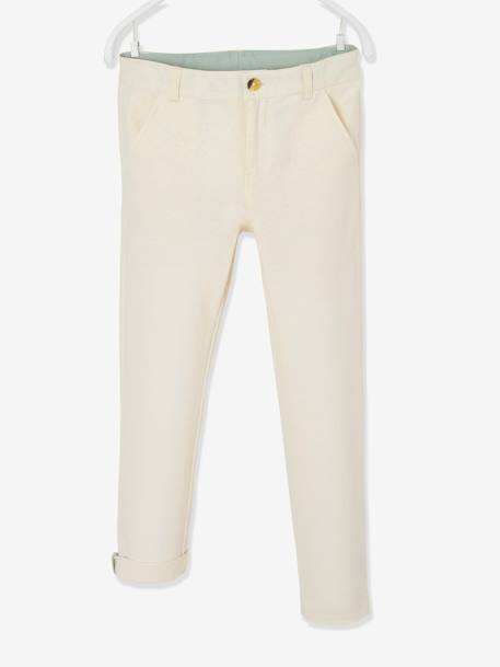 Pantalon chino garçon en coton/lin  - vertbaudet enfant