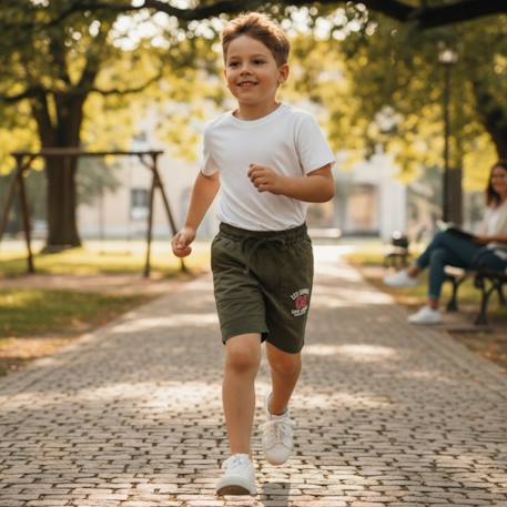 Bermuda enfant garçon avec logo et cordon Beige+Gris+Kaki+Marine 10 - vertbaudet enfant 