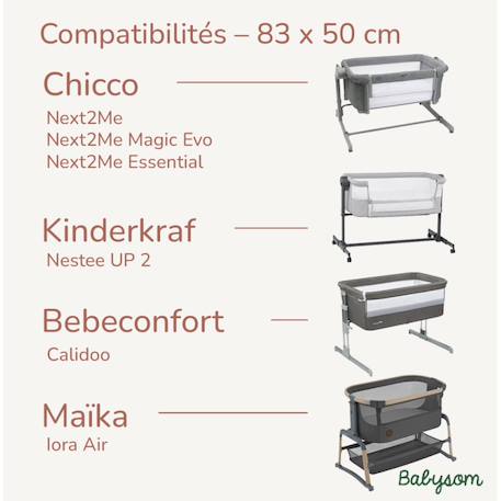 Babysom - matelas cododo bébé 50x83 cm - housse en viscose de bamboo - sans traitement chimique - déhoussable - certifié oekotex Blanc 4 - vertbaudet enfant 