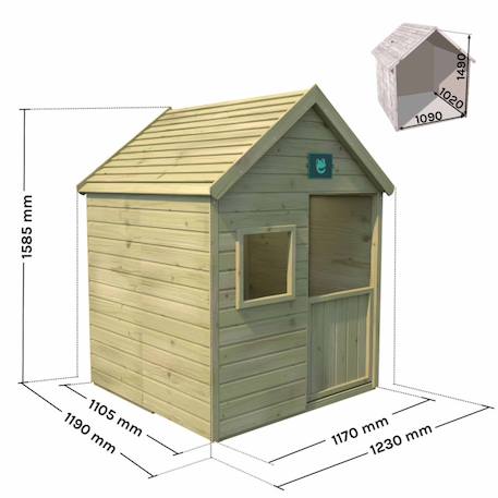 Maisonnette en bois traité pour enfant marina Marron 4 - vertbaudet enfant 
