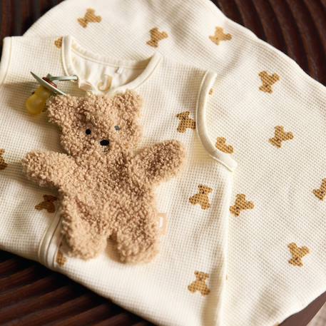 Gigoteuse légère jersey little waffle mini teddy bear tog 0,5 (0-3 mois) Ecru, marron, noir 5 - vertbaudet enfant 