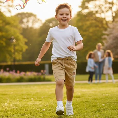 Bermuda enfant garçon avec logo et cordon Beige+Gris+Kaki+Marine 2 - vertbaudet enfant 