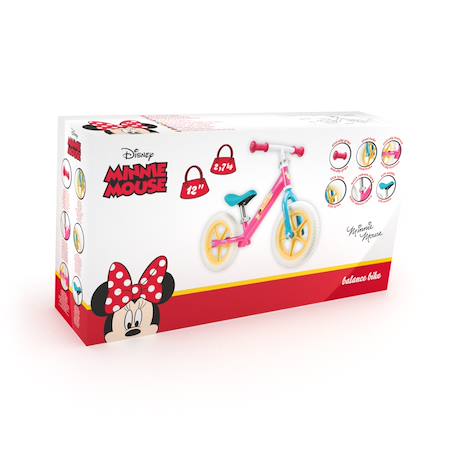 Draisienne Disney Minnie enfant 12 pouces réglable Rose/turquoise/jaune 3 - vertbaudet enfant 